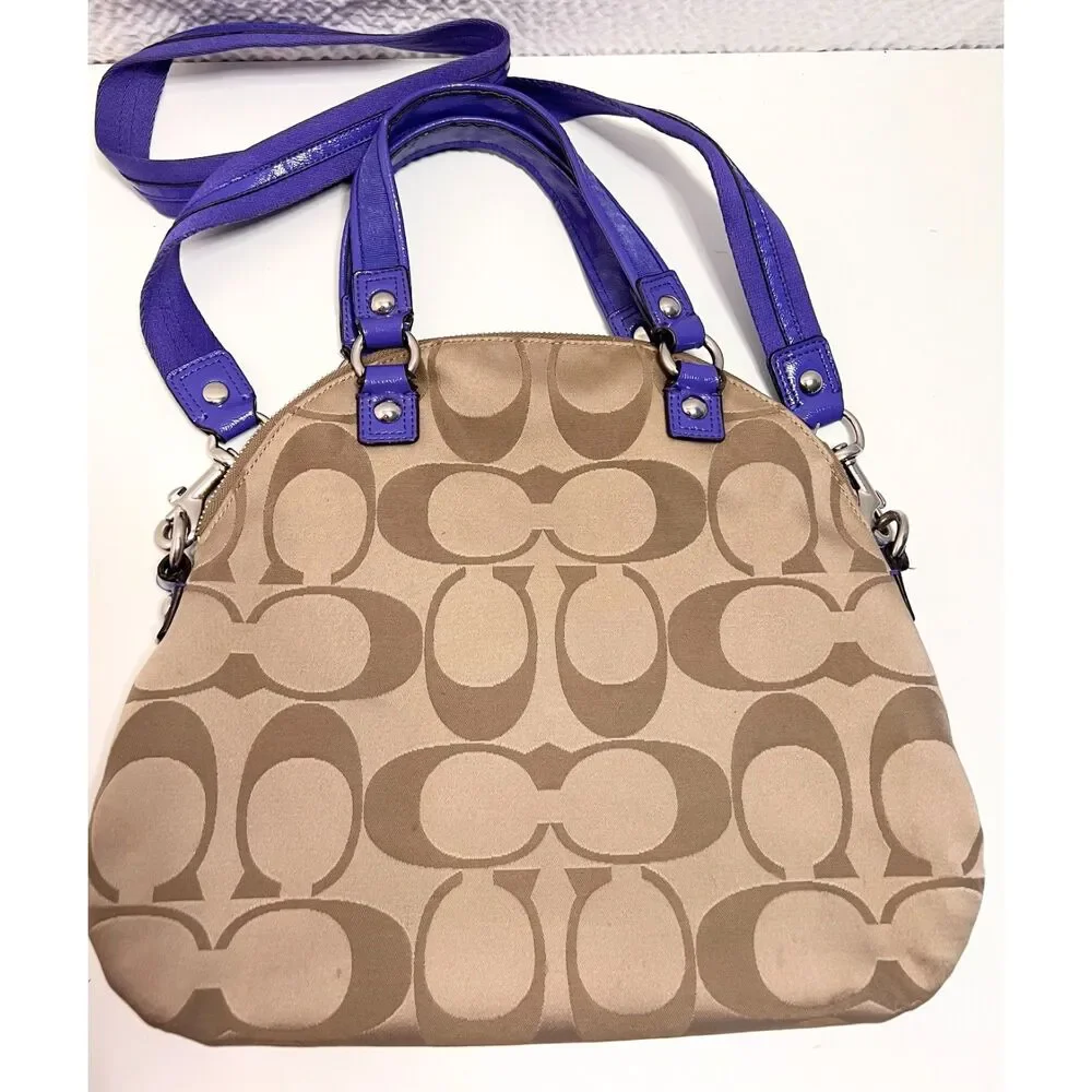 Vintage 2012 Coach Daisy Signature Khaki Convertible Satchel K1260-F21713